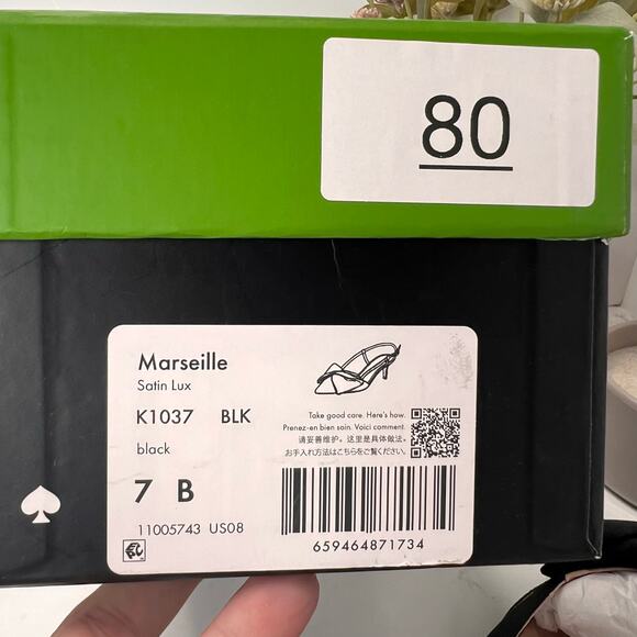 Kate Spade NY Marseille Slingback Pumps Pointed Toe Black Women 7B Tried On - Picture 11 of 11